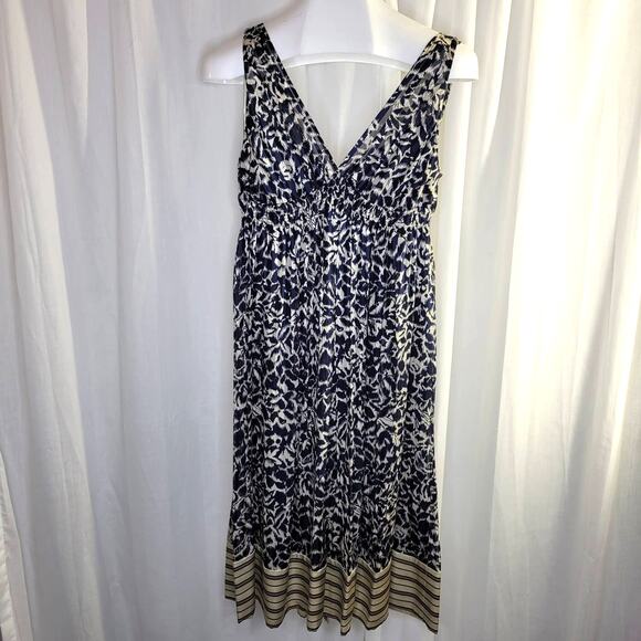 BCBGMAXAZRIA Silk Batik and Stiped Sundress, M - Picture 1 of 14